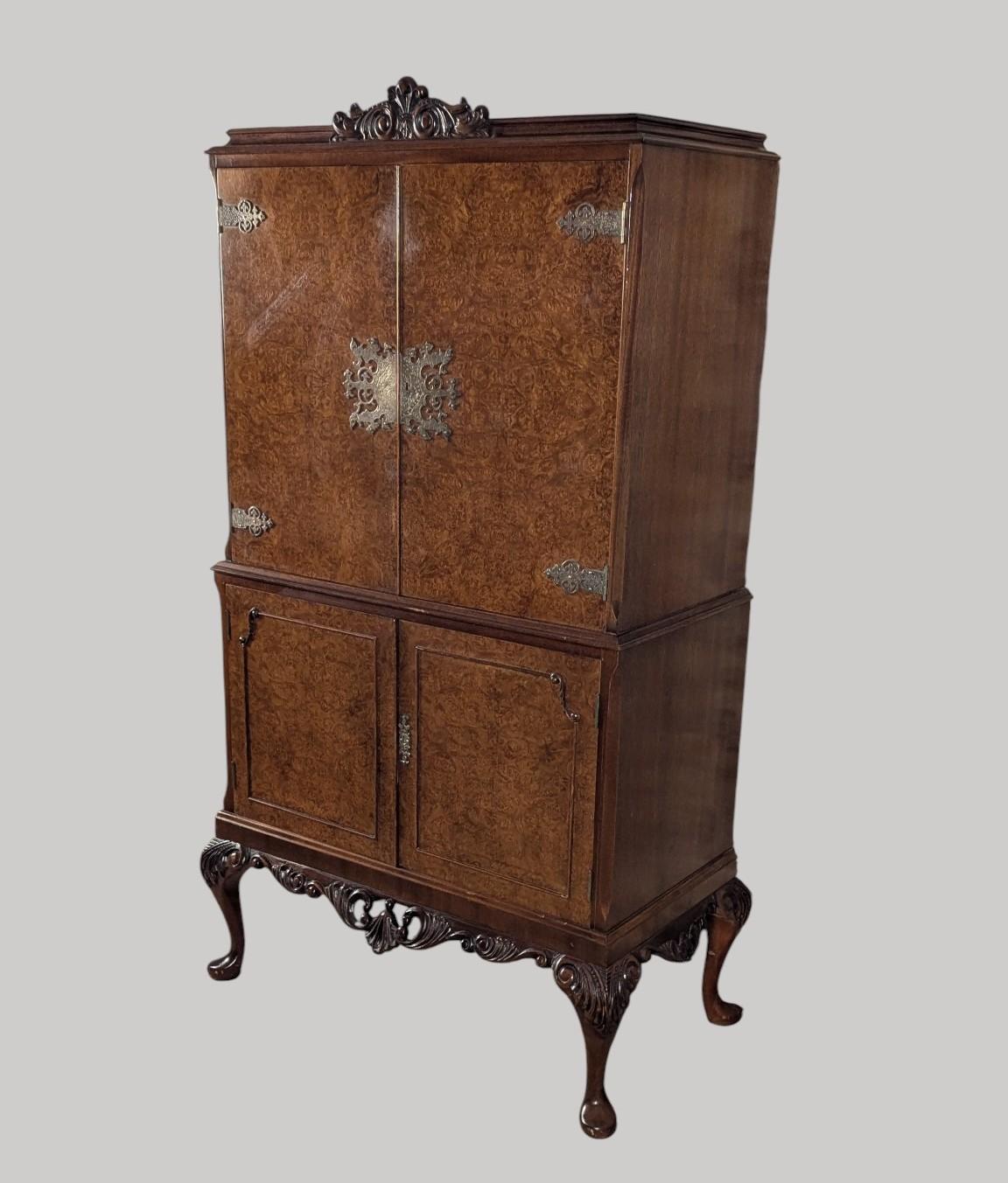 Burr Walnut Drinks Cabinet (1 of 8) Burr Walnut Drinks Cabinet (1 of 8)