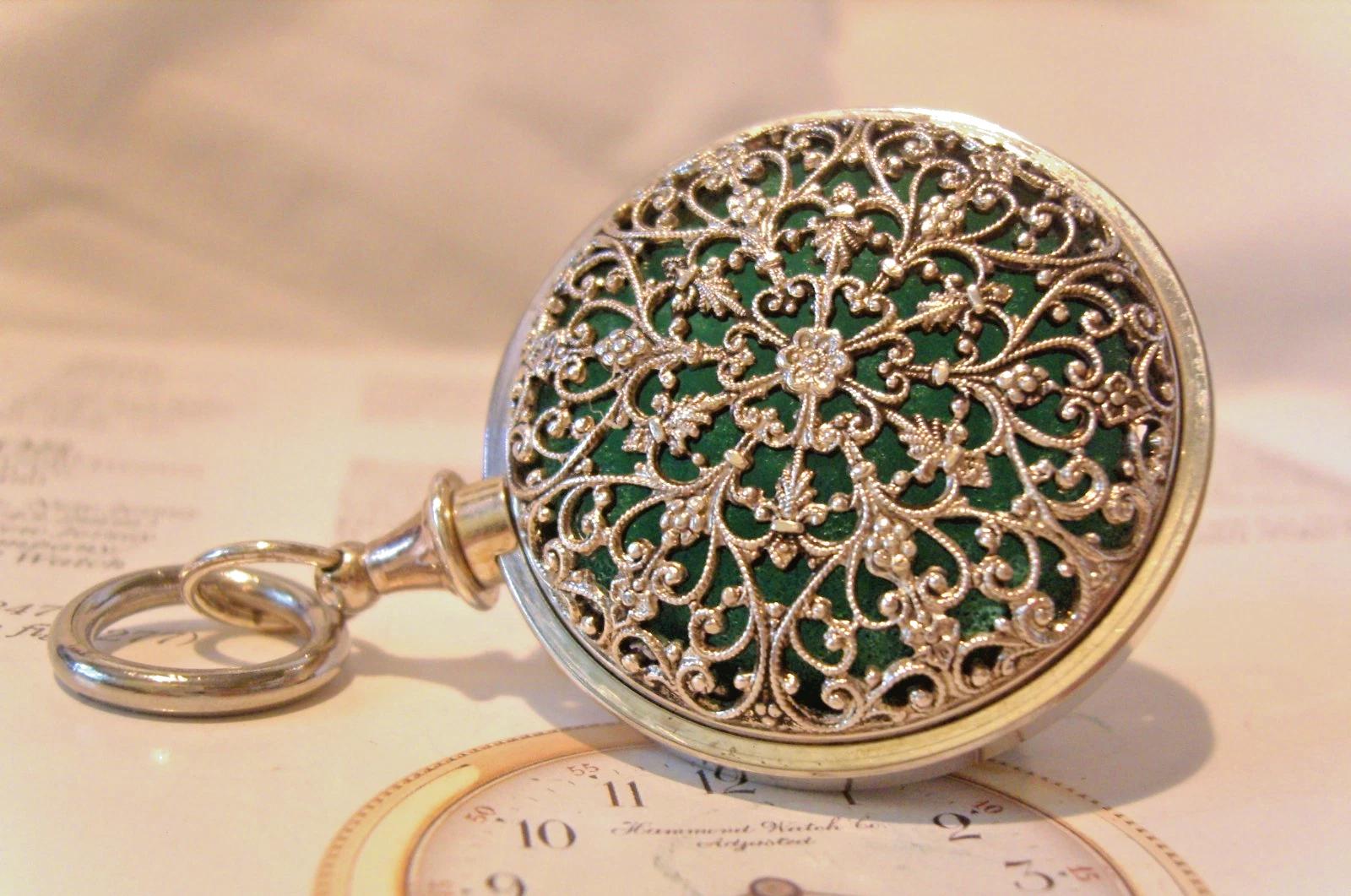 Pocket Watch Chain Fob Large Vinaigrette Victorian Revival Silver Chrome (1 of 11) Pocket Watch Chain Fob Large Vinaigrette Victorian Revival Silver Chrome (1 of 11)