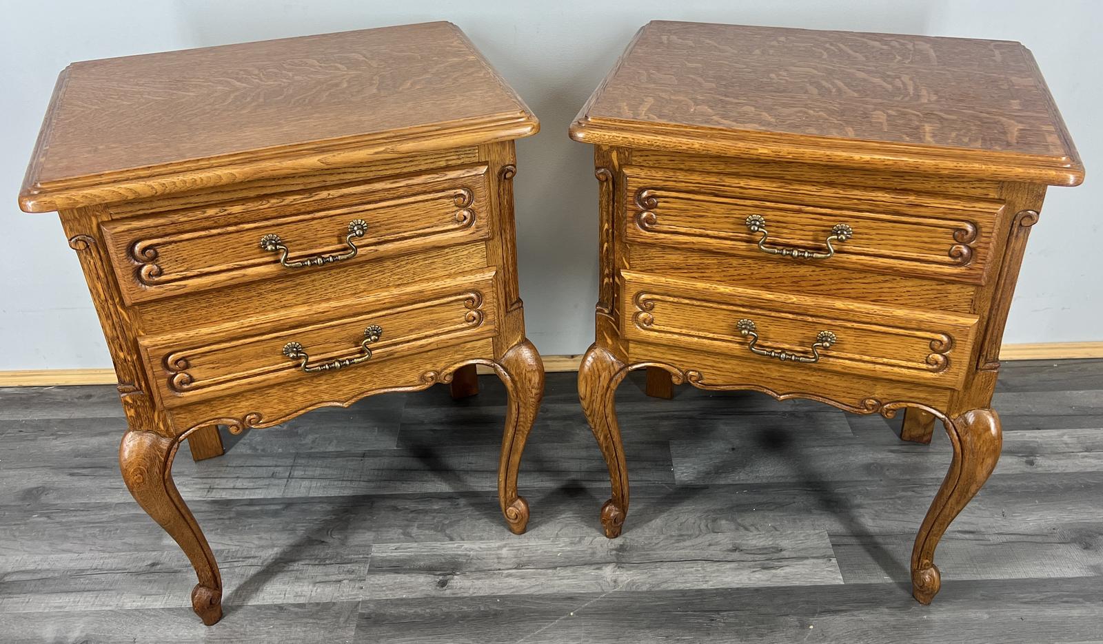 Pair of  Bedside Tables Vintage French Nightstands Cabinets (1 of 12)