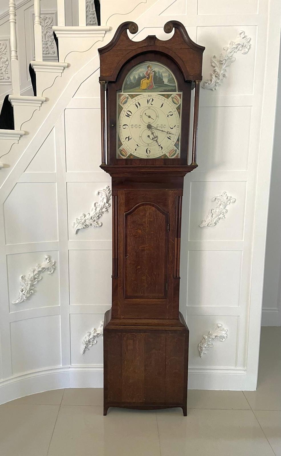 Antique Oak & Mahogany Grandfather Clock by W Prior of Skipton (1 of 10)