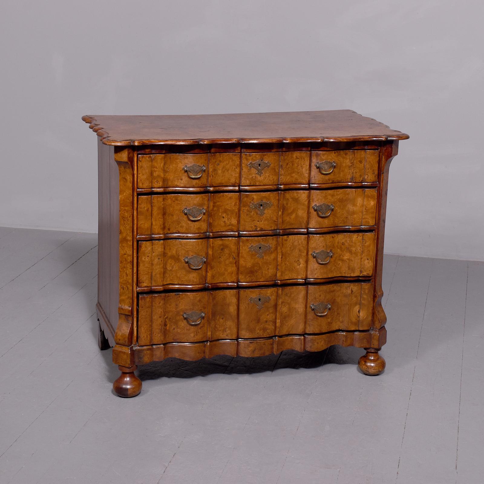 Burr Elm Dutch Shaped - Front Chest of Drawers (1 of 9)