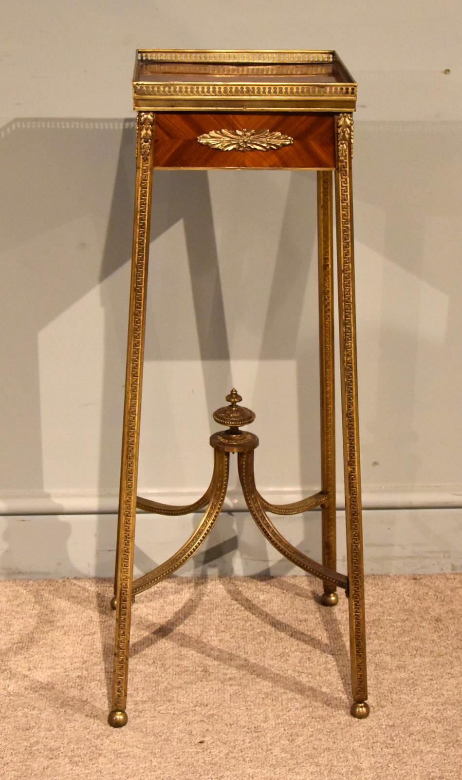 19th Century Gilt Bronze Tulipwood & Kingwood Urn Stand (1 of 8)
