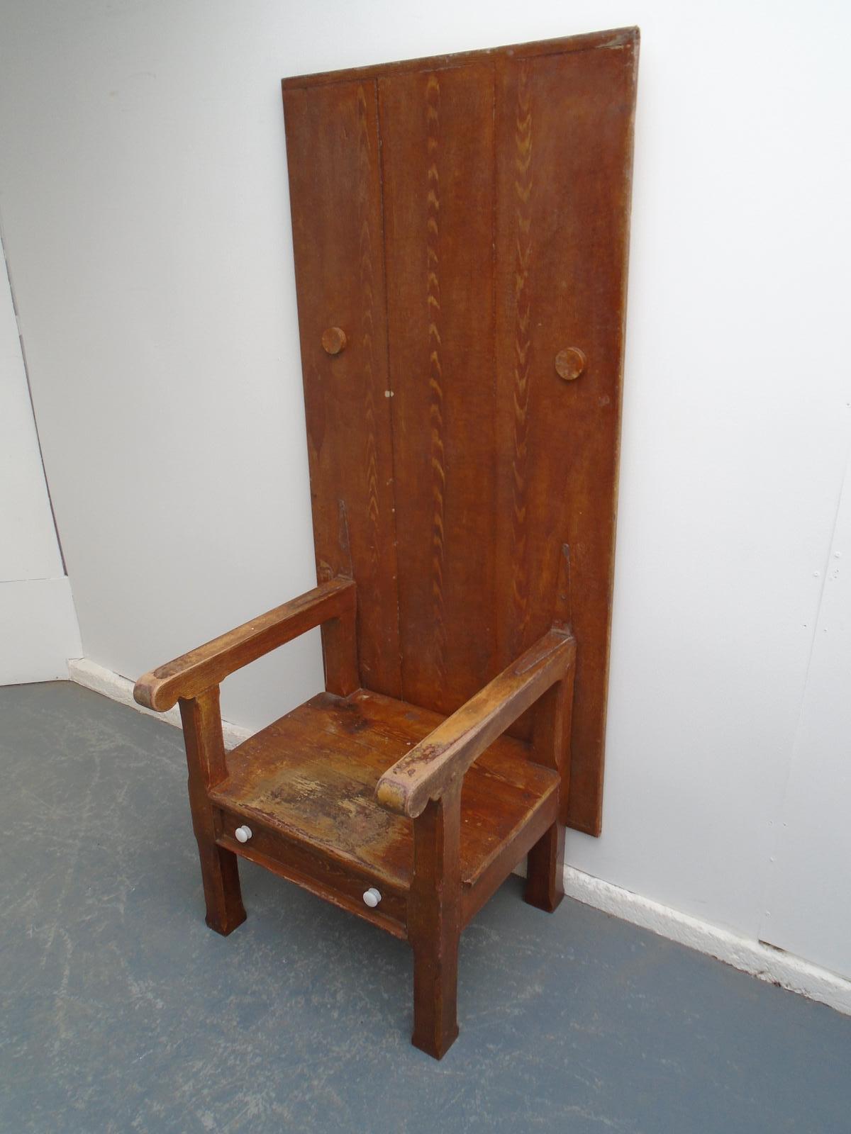 An Original Georgian Painted Antique Pine Vernacular Country Lambing Chair/table (1 of 11)