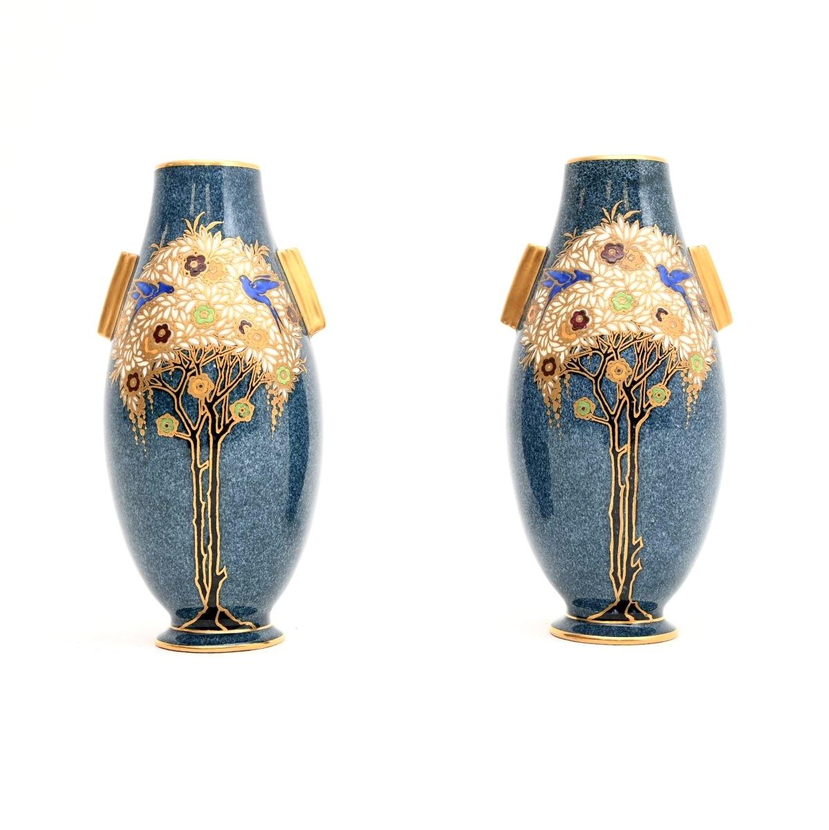 Pair of Antique Art Nouveau Royal Worcester Vases (1 of 10) Pair of Antique Art Nouveau Royal Worcester Vases (1 of 10)