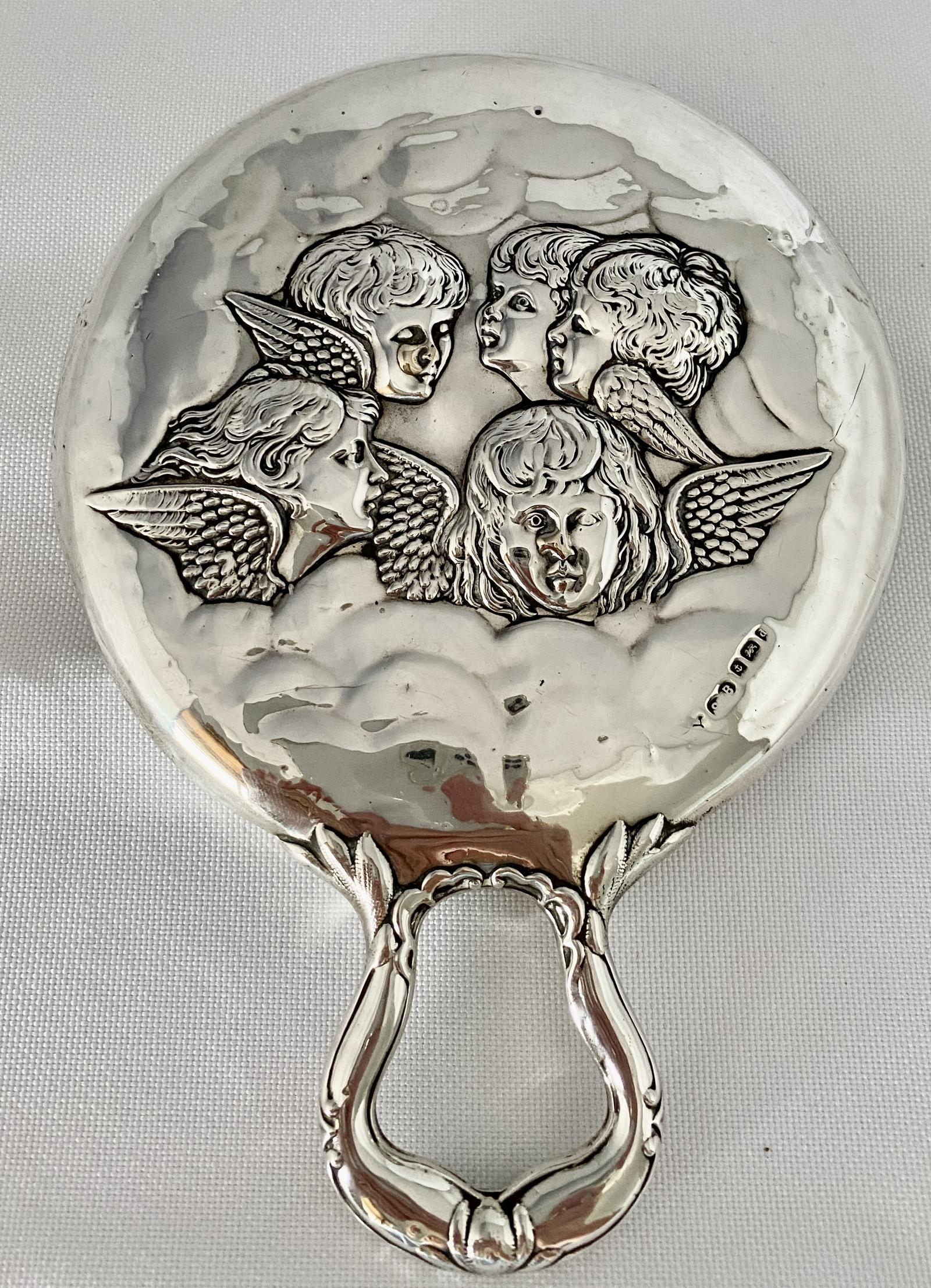 Edwardian Silver Hand Mirror. Birm 1903 (1 of 8)