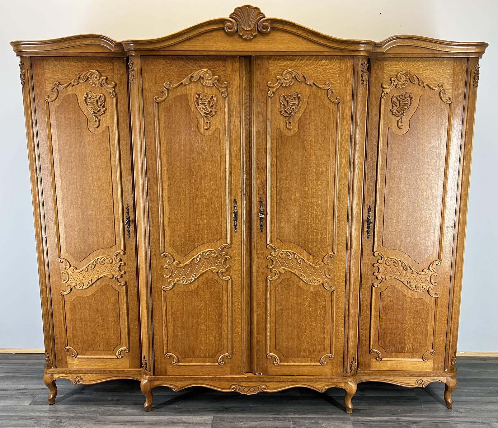 Wardrobe French Vintage 4 Door Armoire Retro Closet (1 of 13)