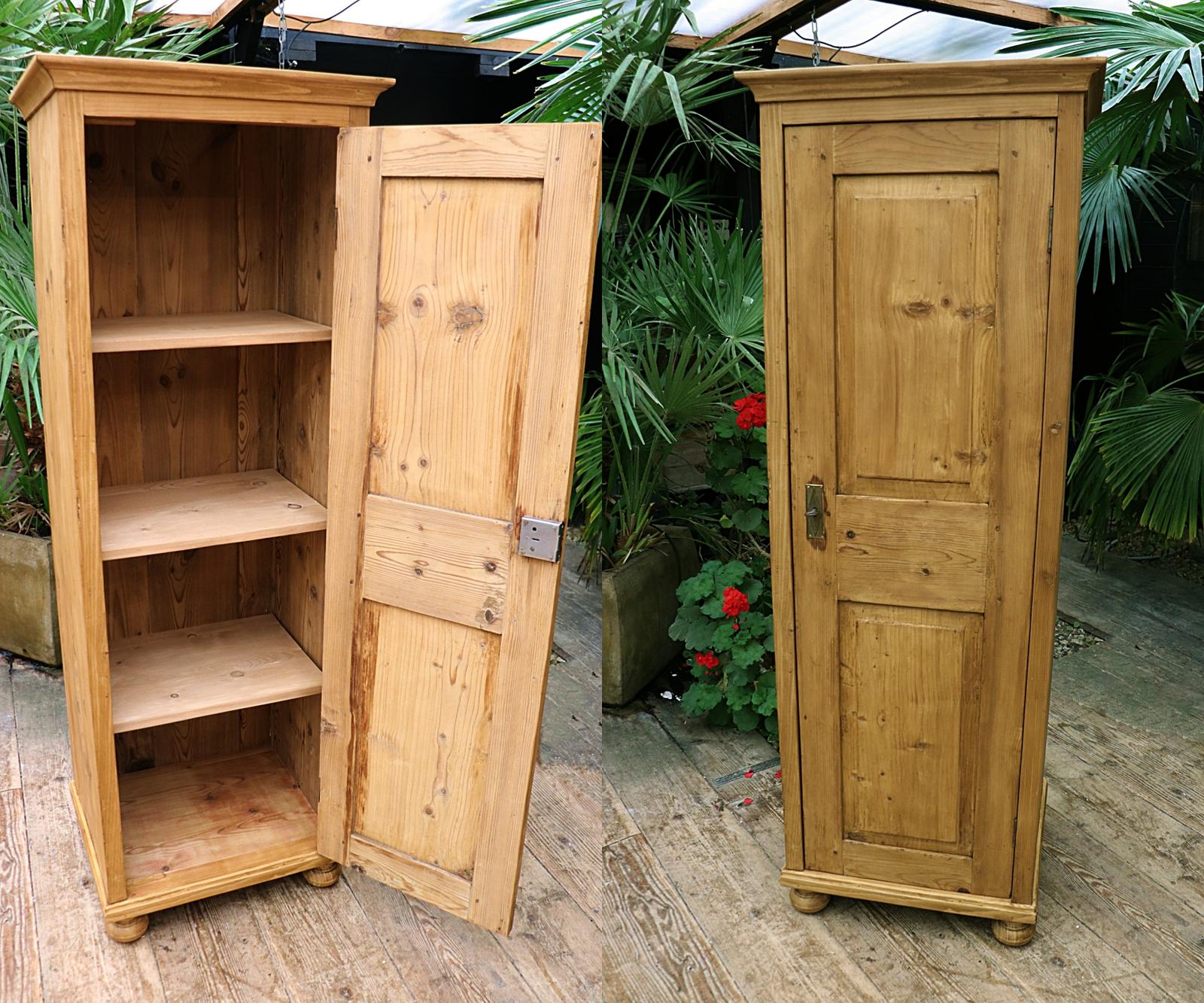Superb Old Pine Tall Slim Cupboard - Linen/ Larder/ Housekeeping/ Bathroom (1 of 10)