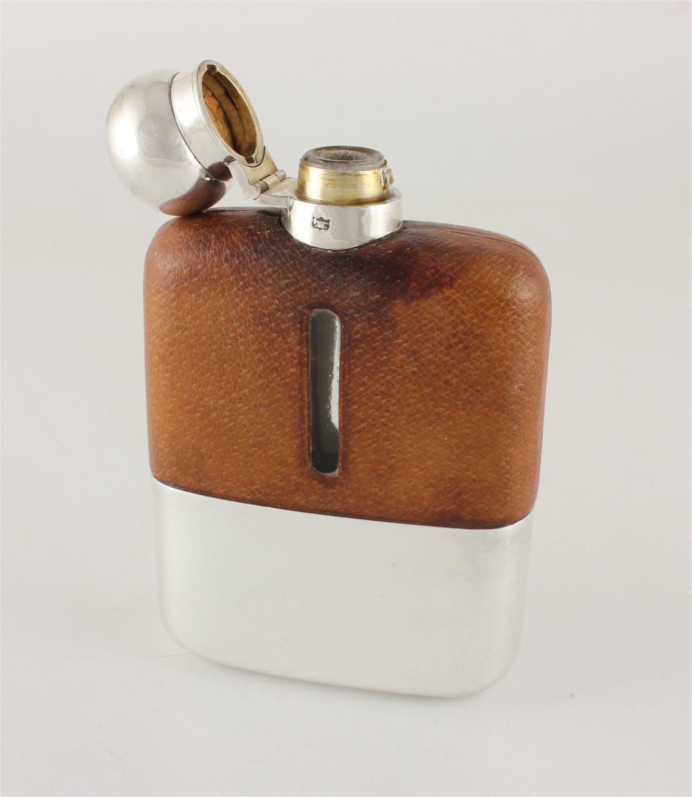 Antique Leather & Silver Plate Hip Flask By James Dixon. Drinks Gift (1 of 12) Antique Leather & Silver Plate Hip Flask By James Dixon. Drinks Gift (1 of 12)