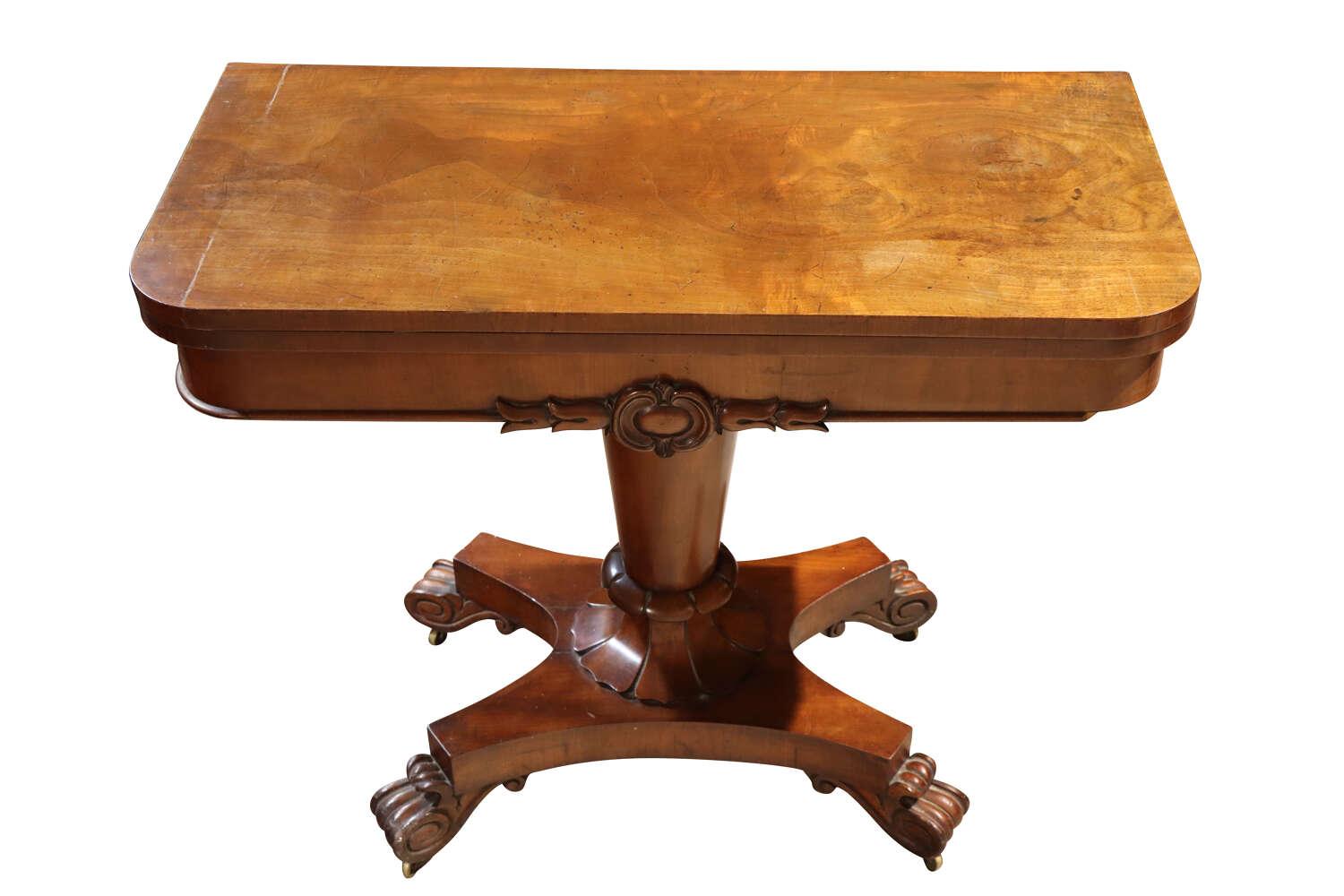 Victorian Mahogany Platform Base Card Table (1 of 5)
