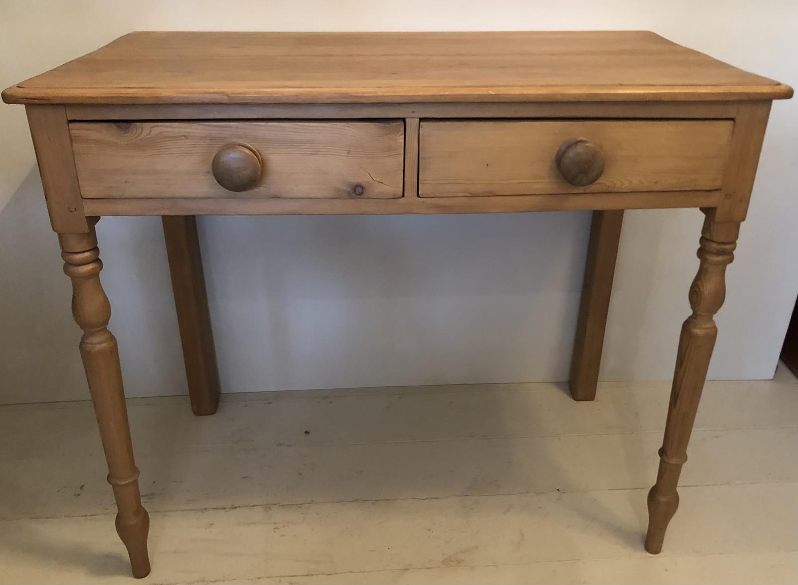 Stripped Pine Two Drawer Side Table (1 of 7) Stripped Pine Two Drawer Side Table (1 of 7)