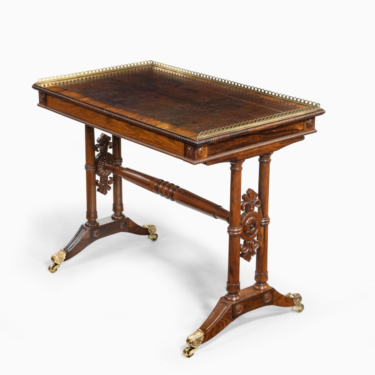 William IV Rosewood Free-standing End Support Table Attributed to Gillows (1 of 14)
