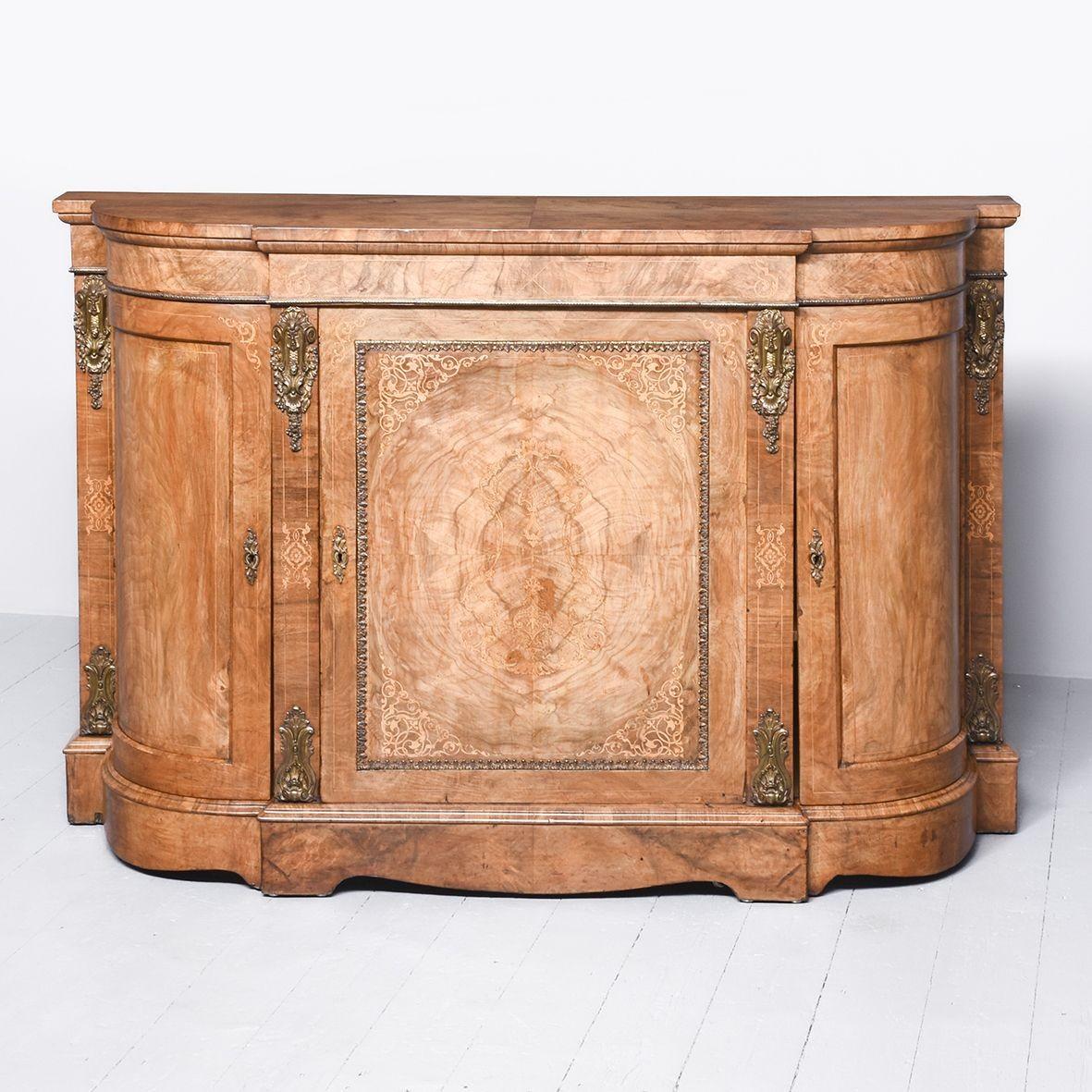 Victorian Inlaid Figured Walnut Credenza (1 of 10) Victorian Inlaid Figured Walnut Credenza (1 of 10)