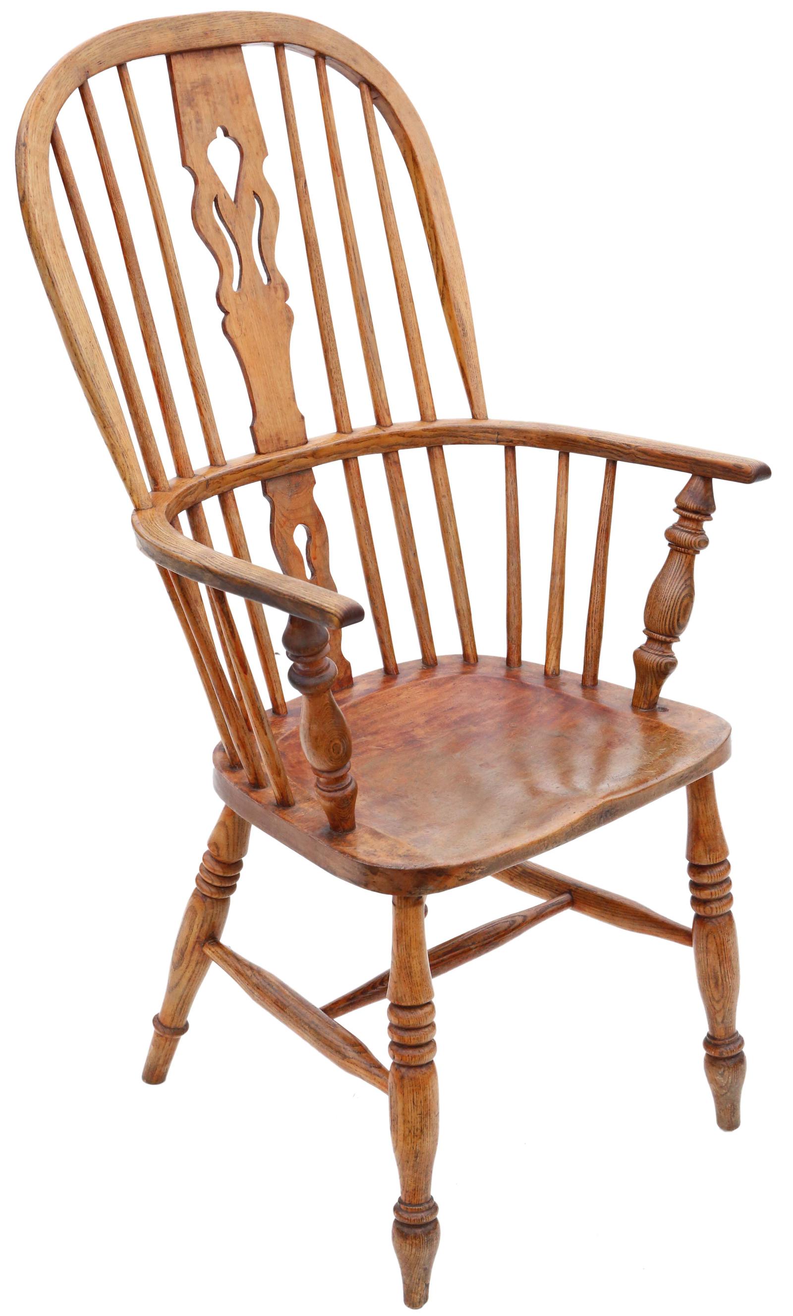 Antique Quality Ash & Elm Windsor Dining Chair Armchair 19th Century (1 of 4)