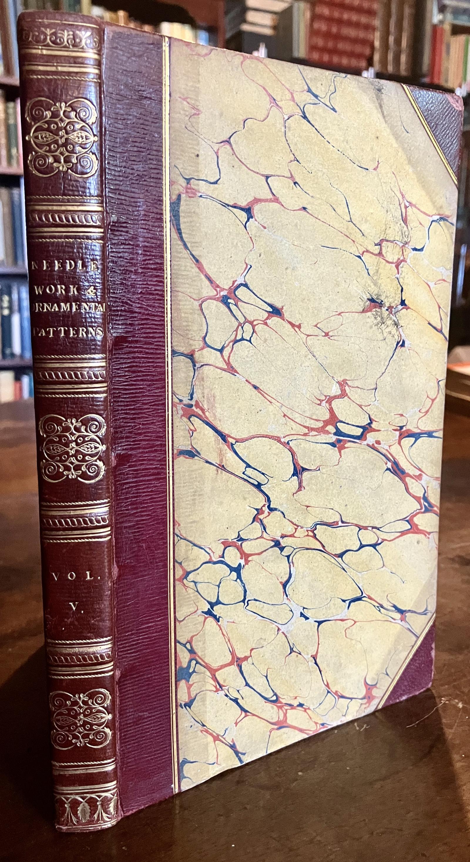 Scarce Book of Needlework & Ornamental Patterns from 1820 in Leather 82 x Plates (1 of 5)