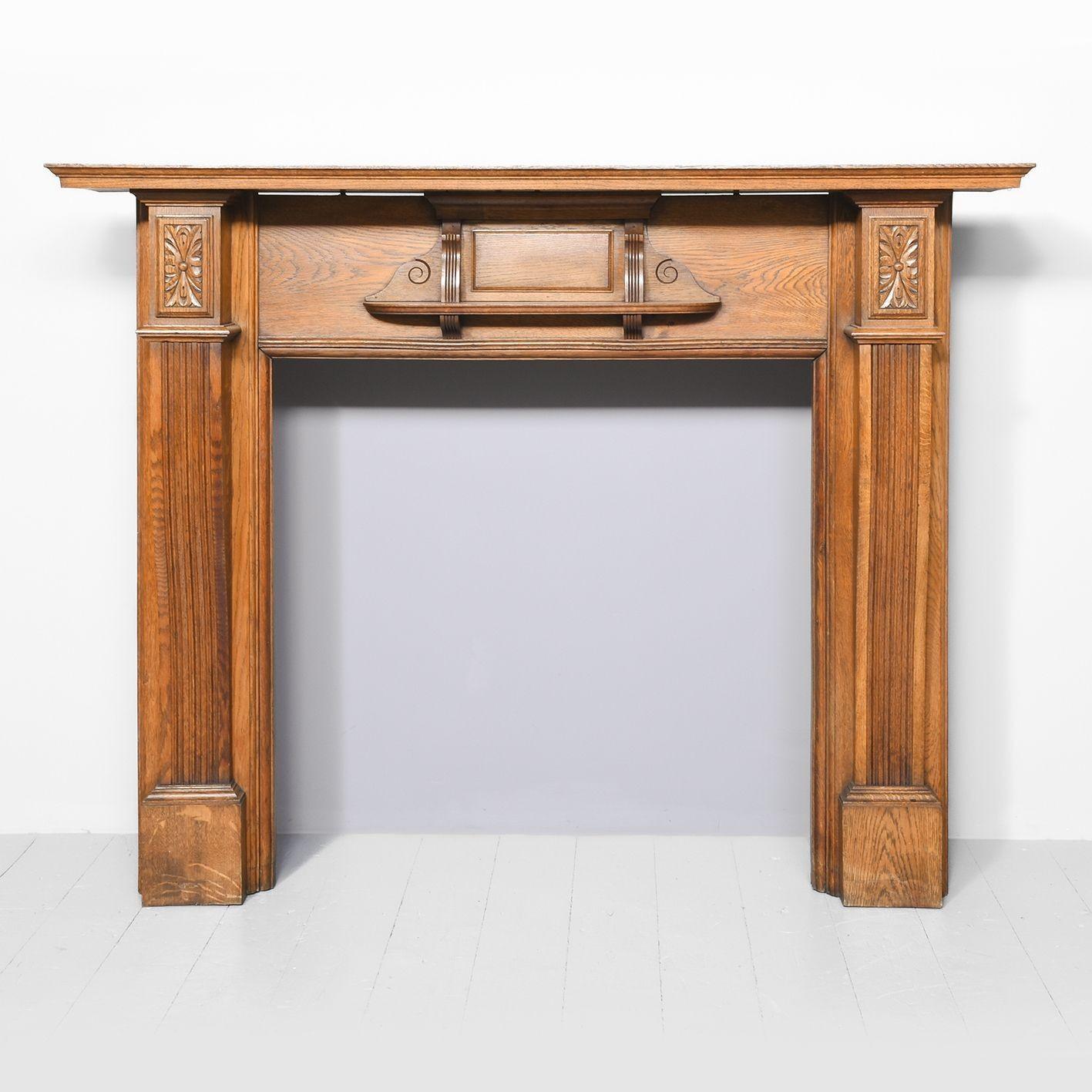 Edwardian Carved Oak Mantelpiece (1 of 7) Edwardian Carved Oak Mantelpiece (1 of 7)
