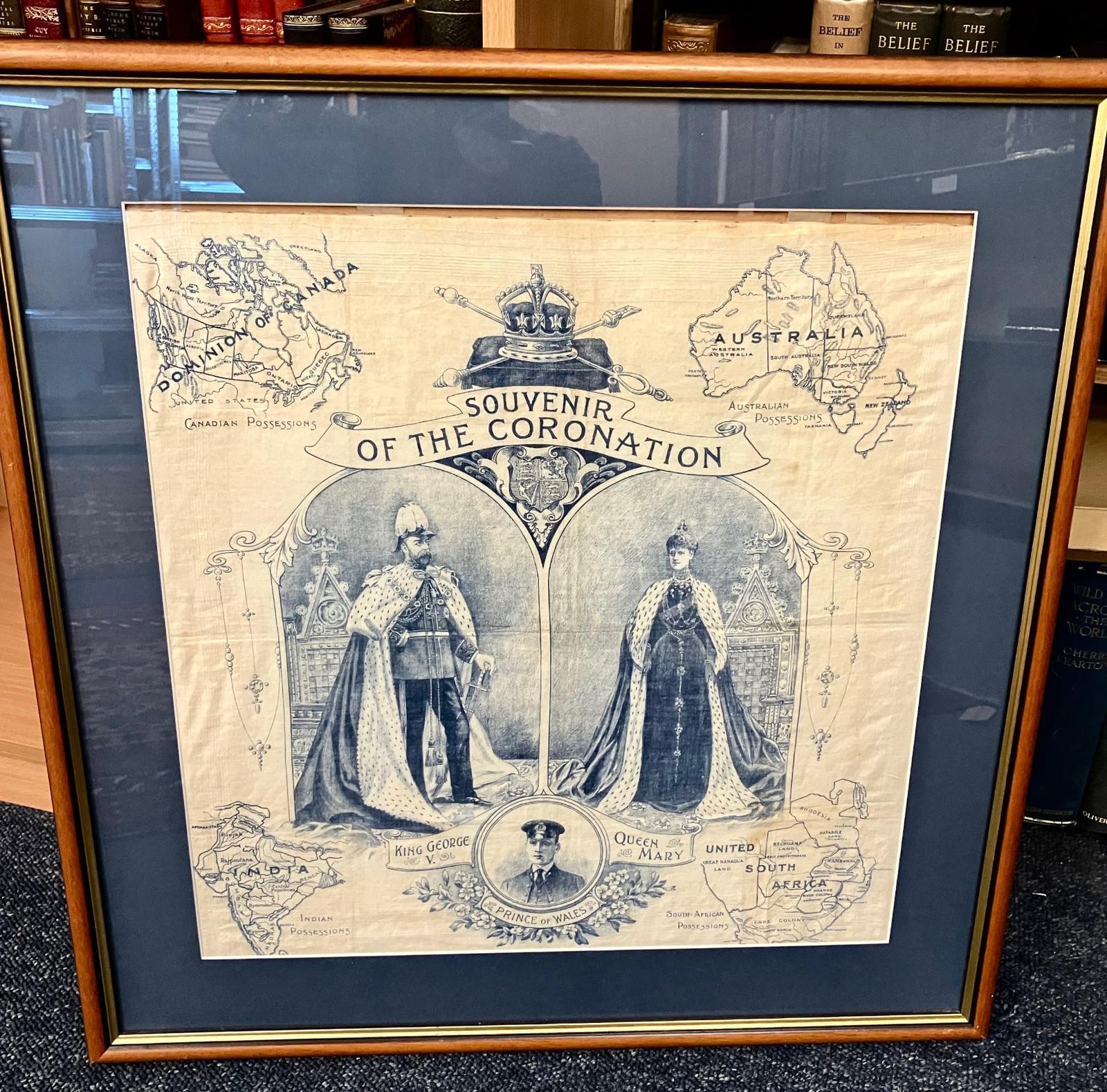 1911 Large Souvenir of the Coronation of George V & Queen Mary on Linen Framed (1 of 4) 1911 Large Souvenir of the Coronation of George V & Queen Mary on Linen Framed (1 of 4)