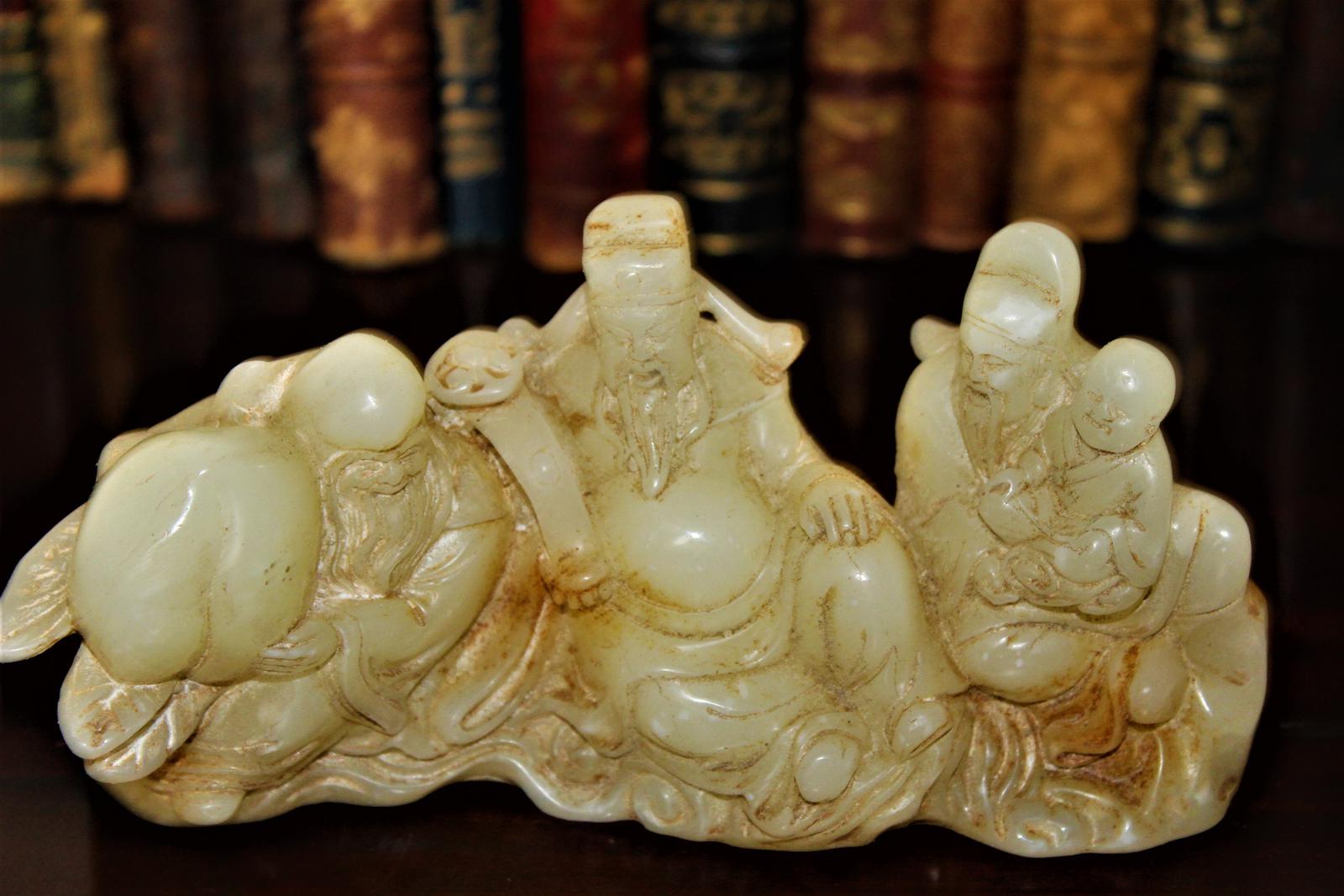 Finely Carved Chinese Hardstone Possibly Jade Figural Brush Rest (1 of 6) Finely Carved Chinese Hardstone Possibly Jade Figural Brush Rest (1 of 6)