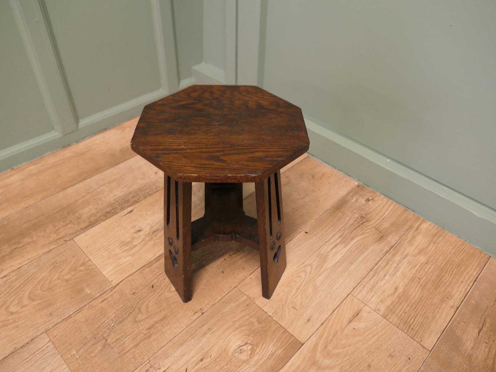 Arts & Crafts Octagonal Oak Plant Stand / Table (1 of 6) Arts & Crafts Octagonal Oak Plant Stand / Table (1 of 6)