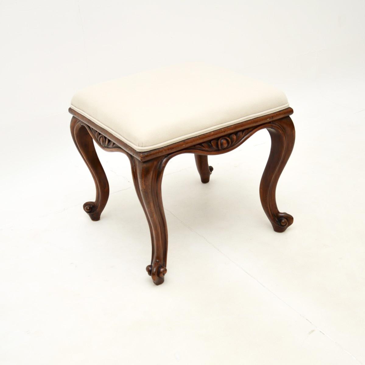 Antique Victorian Carved Mahogany Stool (1 of 6)