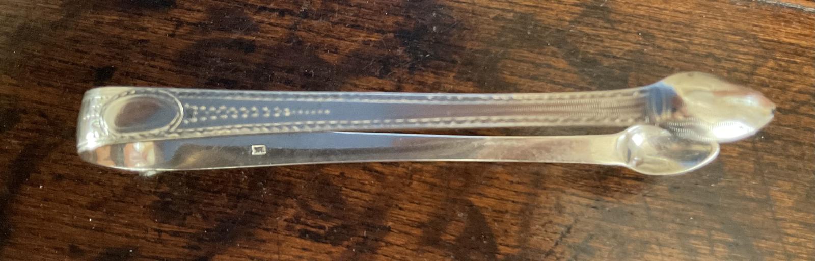 Georgian Silver Bright Cut Sugar Tongs (1 of 2)