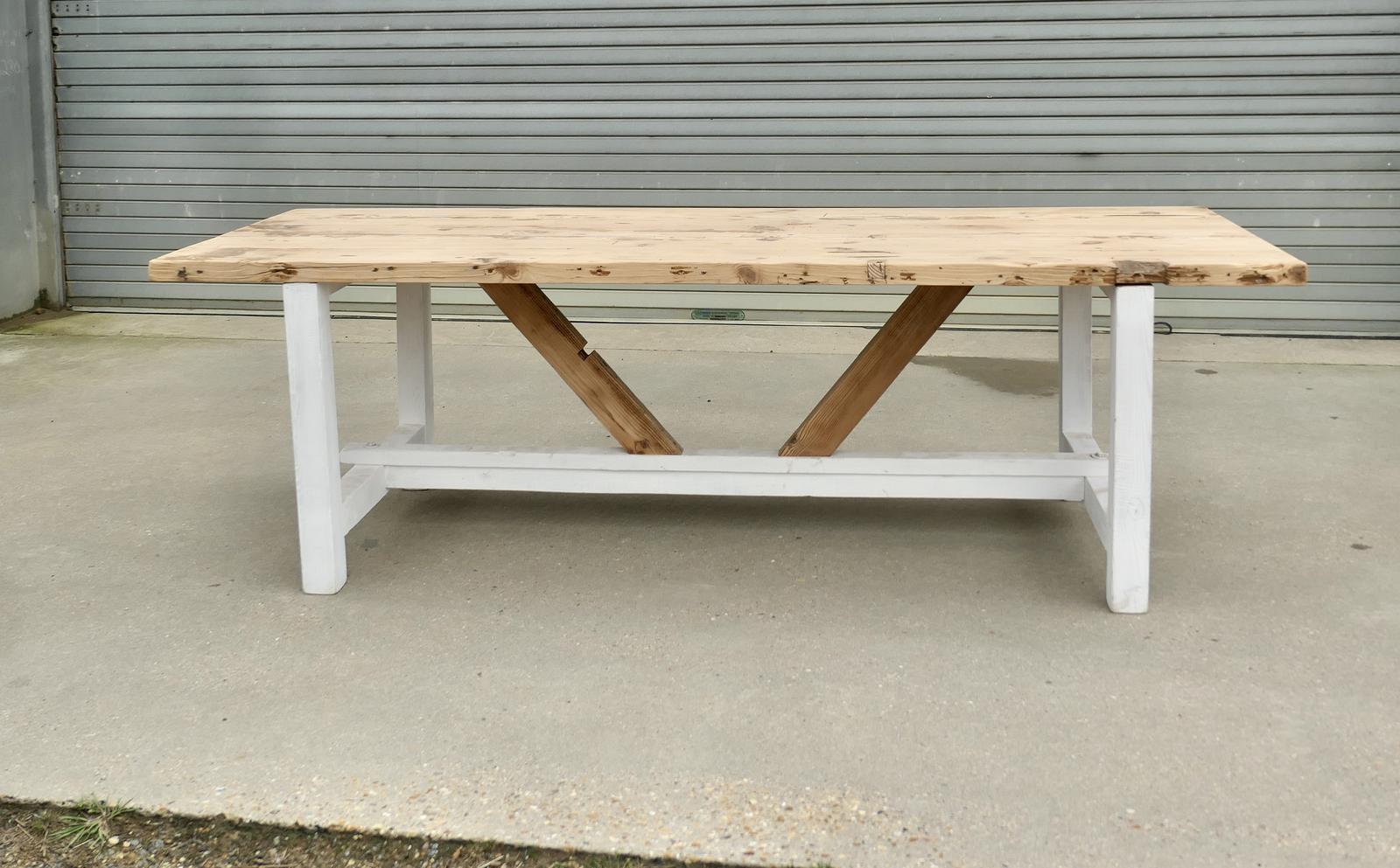 Large Heavy Rustic and Very Strong 8ft Pine Table (1 of 7)