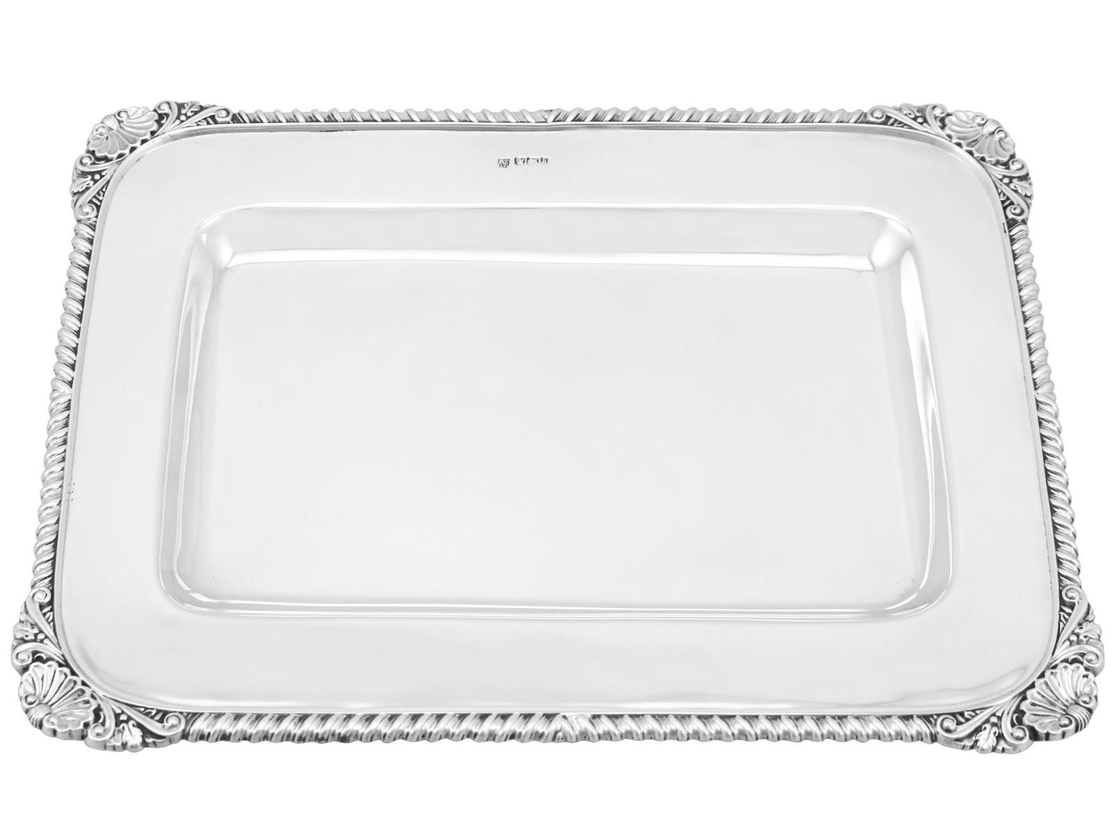 Antique Victorian Sterling Silver Drinks Tray 1900 (1 of 9)