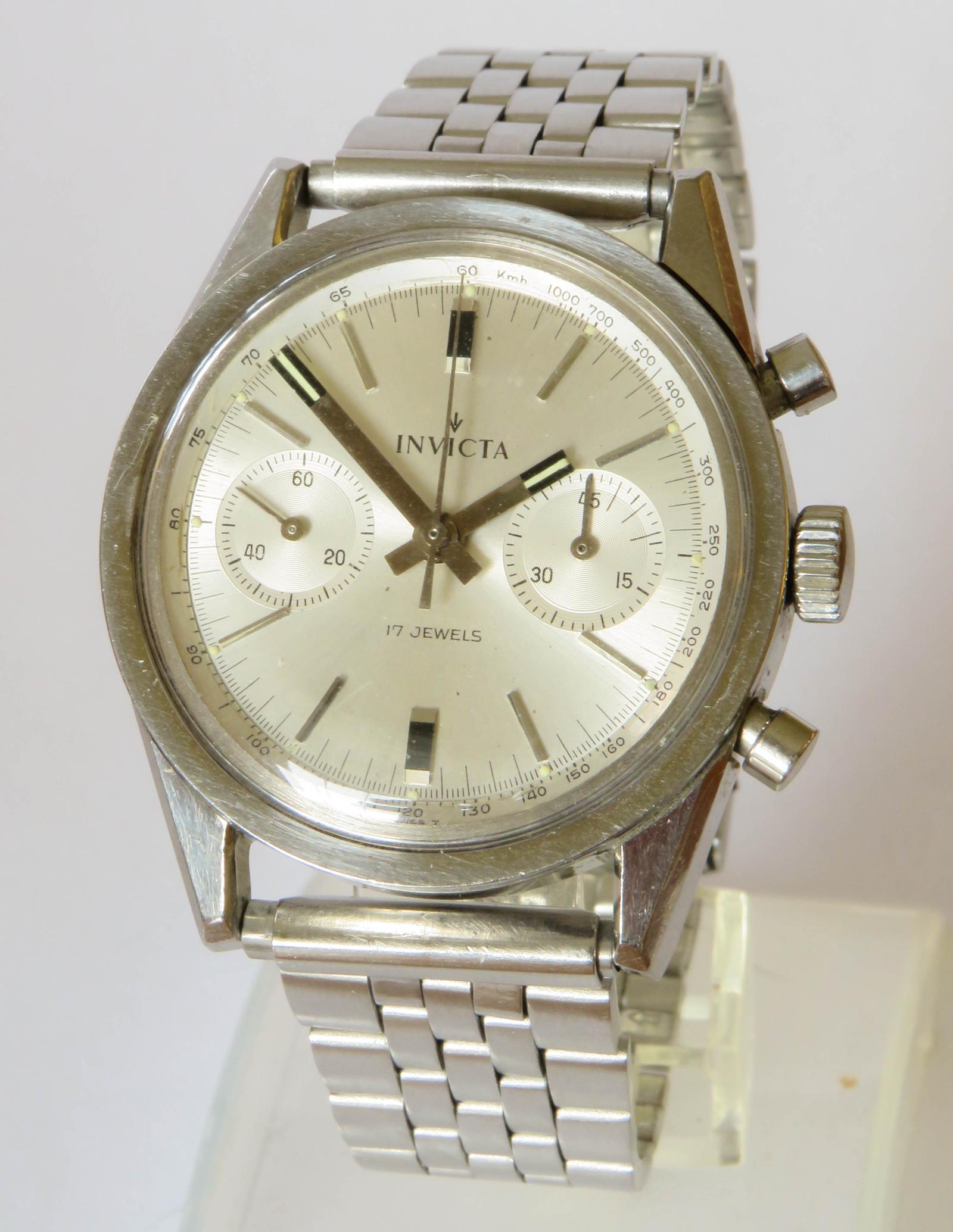 Watch : Gents 1960s Invicta Chronograph Wrist Watch (1 of 5) Watch : Gents 1960s Invicta Chronograph Wrist Watch (1 of 5)