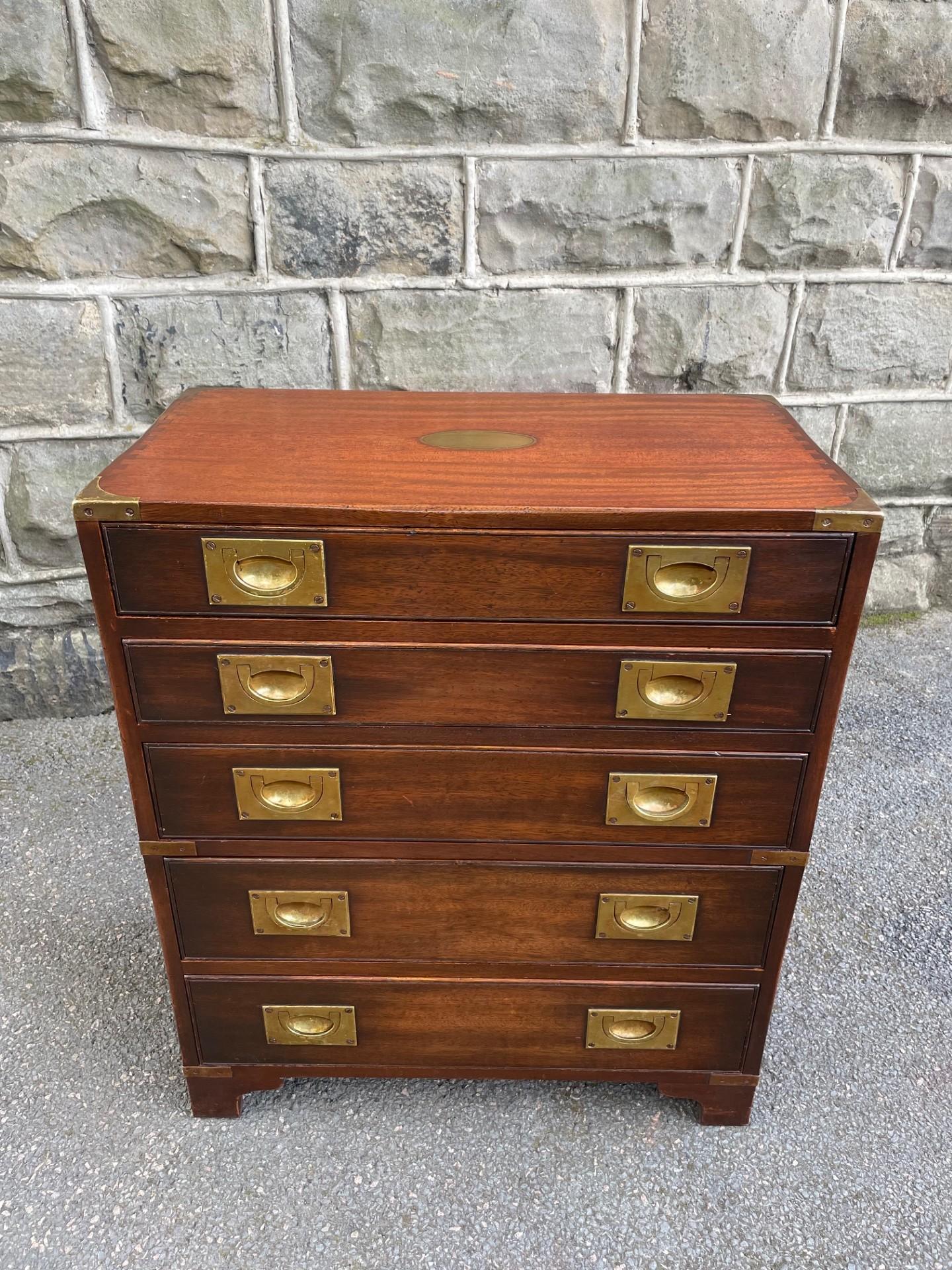 Brass Bound Mahogany Military Campaign Chest Draws (1 of 10) Brass Bound Mahogany Military Campaign Chest Draws (1 of 10)