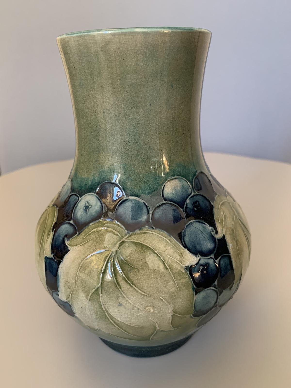 William Moorcroft Grape & Leaf Vase c.1928 (1 of 3)