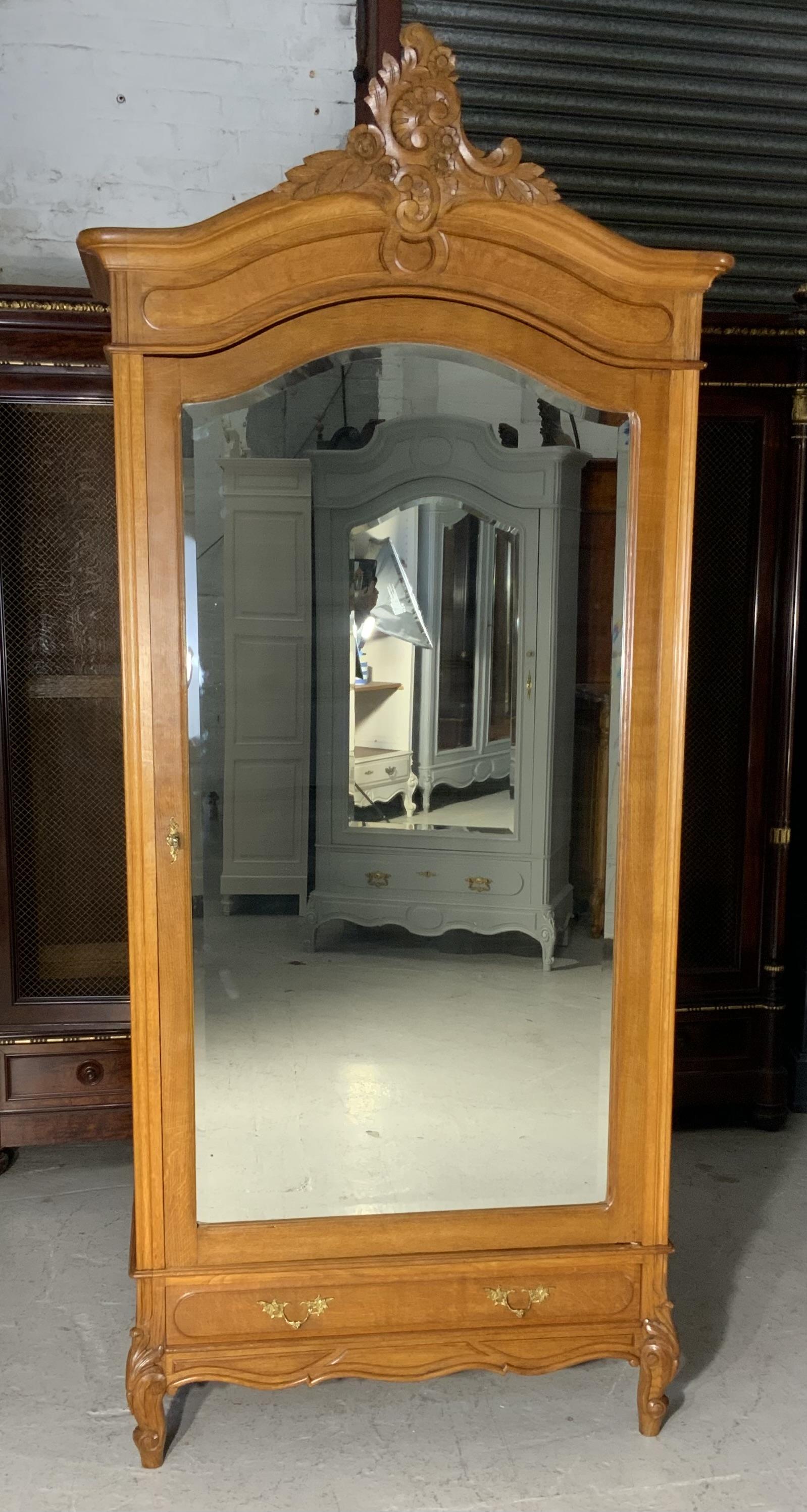 Carved Oak French Single Armoire (1 of 7) Carved Oak French Single Armoire (1 of 7)