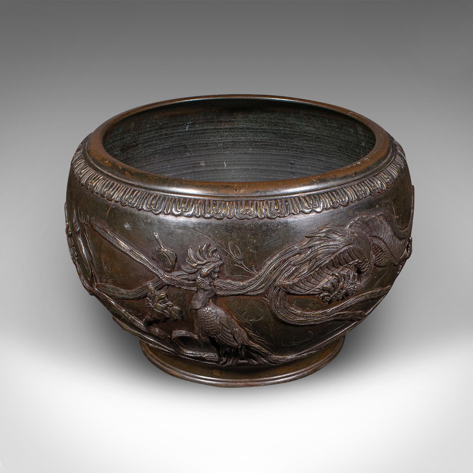 Antique Jardinière Bowl, Japanese, Bronze, Decorative Planter, Edo c.1850 (1 of 12)