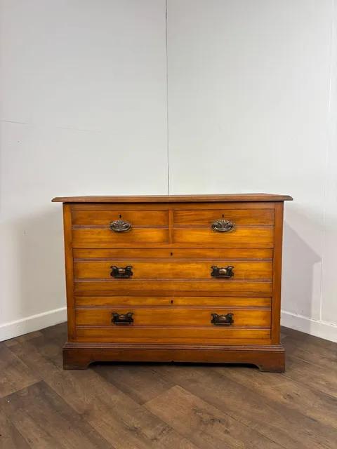 Edwardian Art Nouveau Style Satin Walnut Chest (1 of 15) Edwardian Art Nouveau Style Satin Walnut Chest (1 of 15)