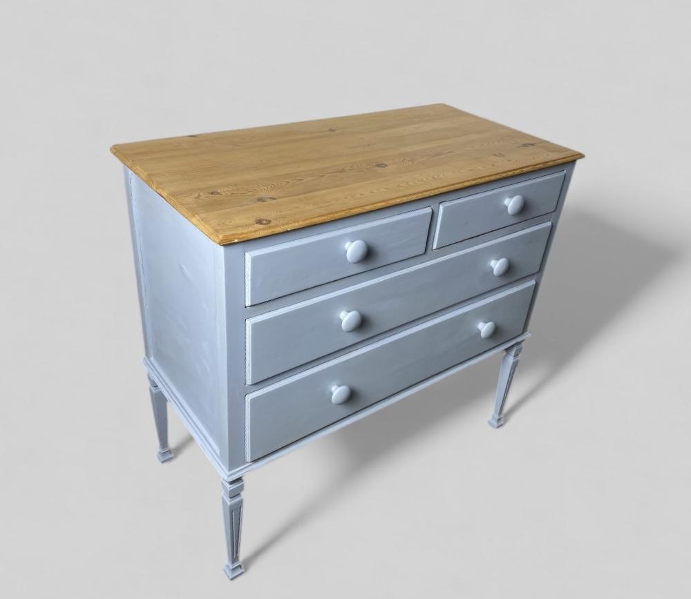 Vintage 1950s Pine Top & Painted Chest of Drawers (1 of 15)