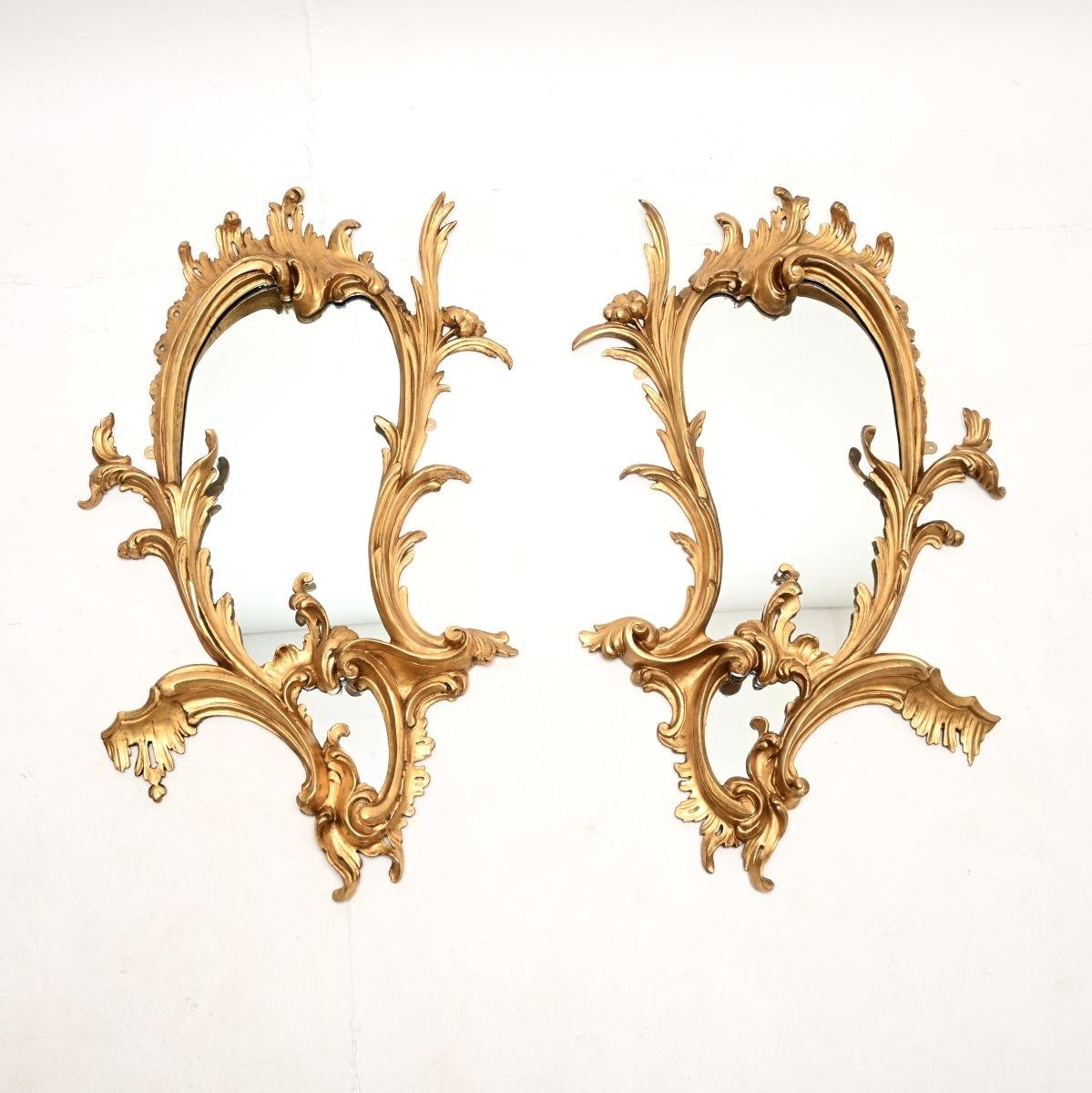 Pair of Antique French Carved Gilt Wood Mirrors (1 of 10) Pair of Antique French Carved Gilt Wood Mirrors (1 of 10)