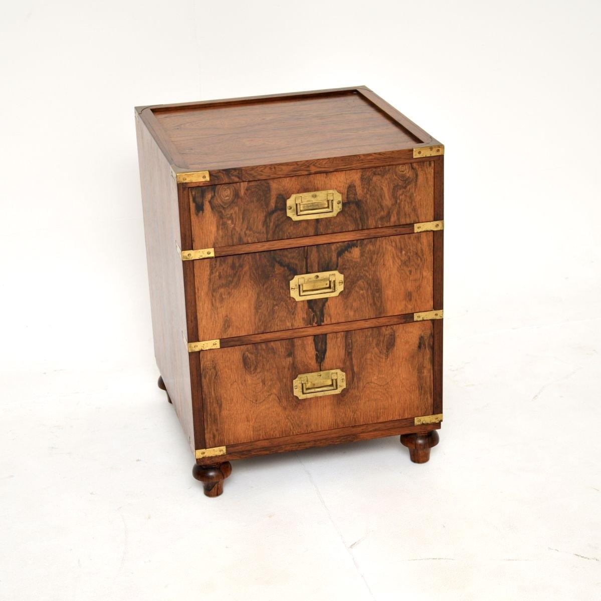 Military Campaign Rosewood Side Chest of Drawers (1 of 8)