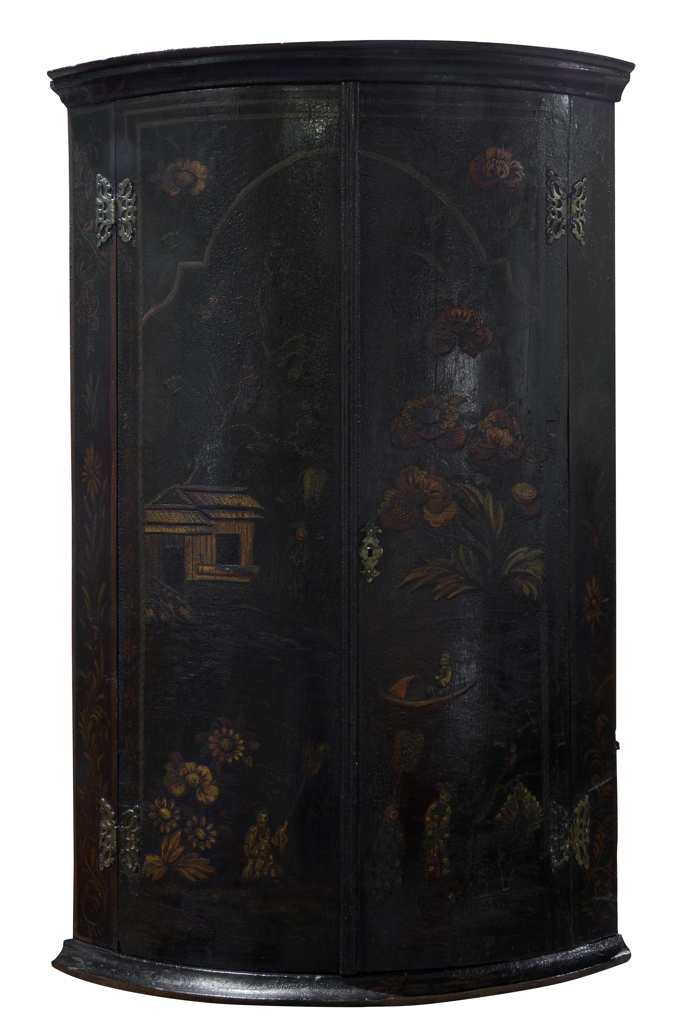 18thc decorated corner cupboard (1 of 1)