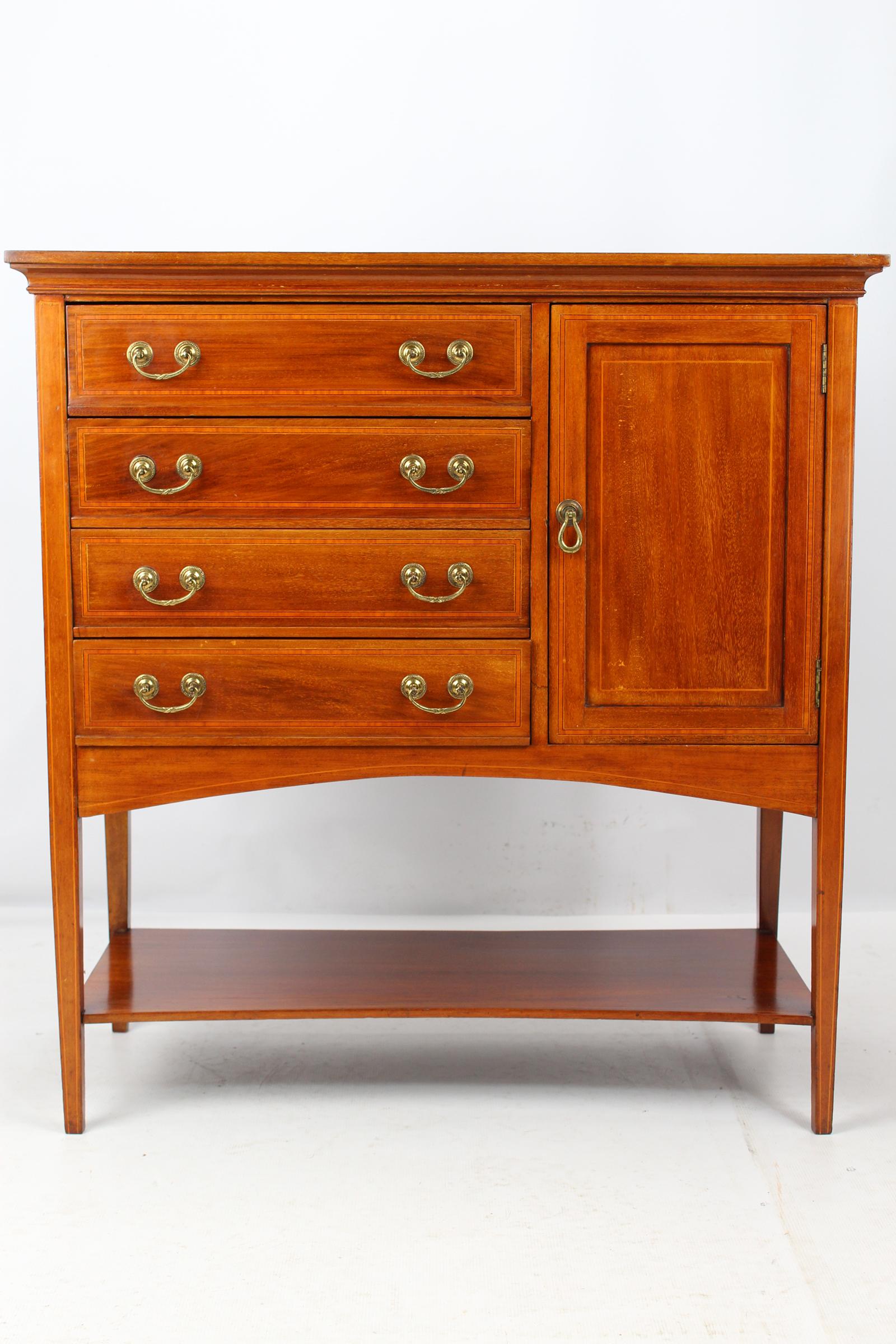 Edwardian Mahogany Inlaid Music Cabinet (1 of 13) Edwardian Mahogany Inlaid Music Cabinet (1 of 13)