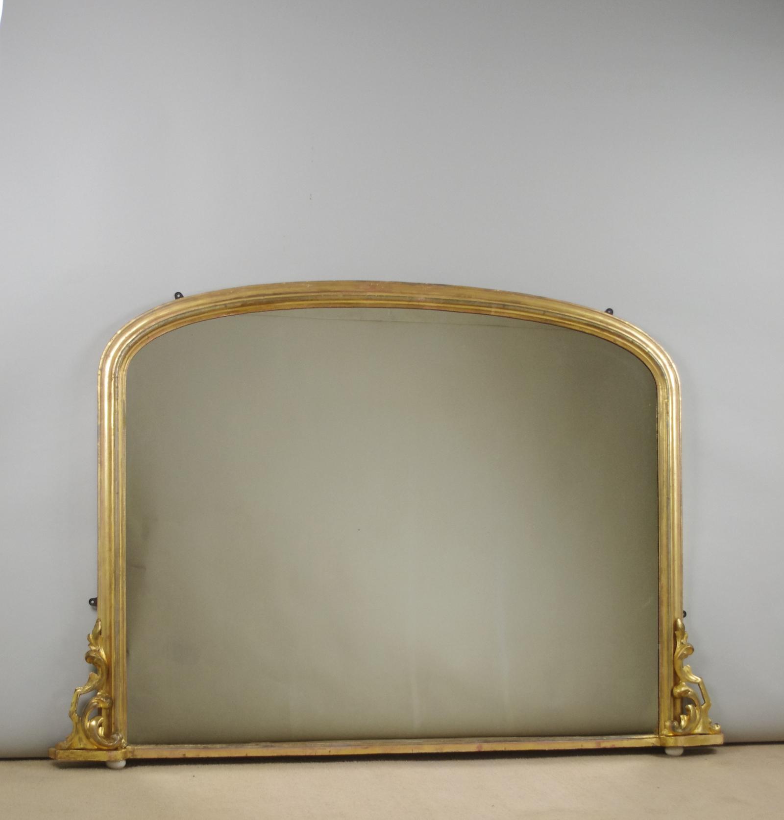 Victorian Large Giltwood Arch Top Overmantle Mirror (1 of 10)