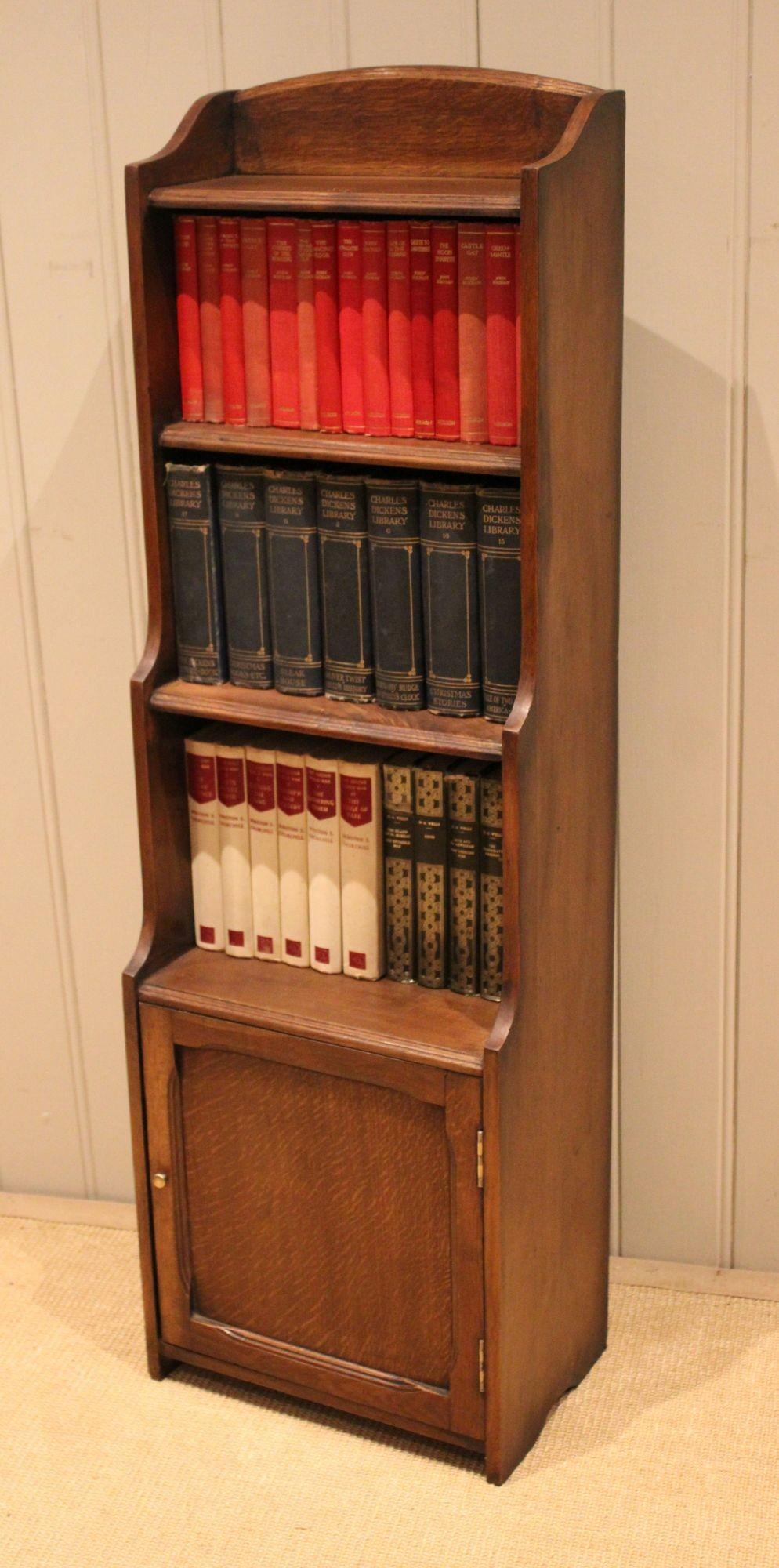 Small Oak Open Cabinet Bookcase (1 of 13)