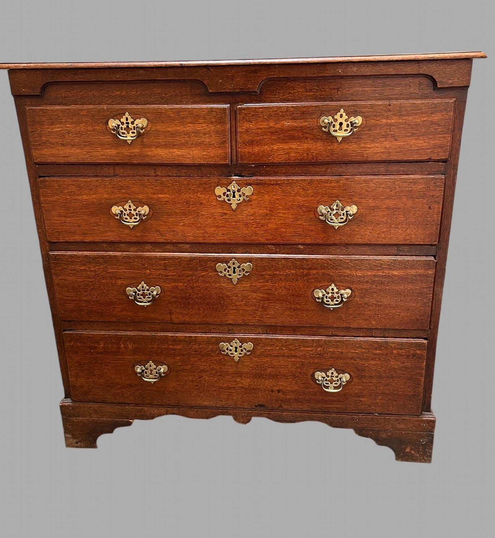 Georgian Oak Chest of Drawers with Military Connotations (1 of 4)