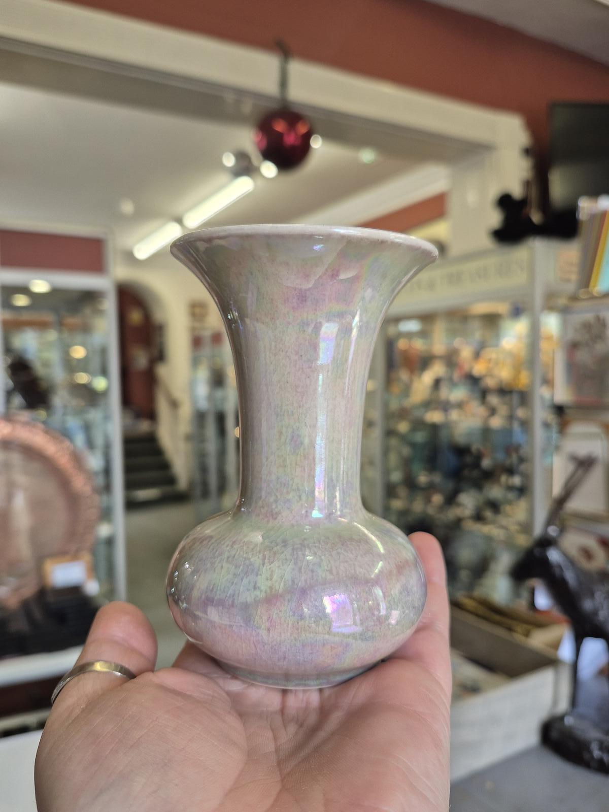 Ruskin Pink / Green Iredescent Lustre Vase (1 of 8)
