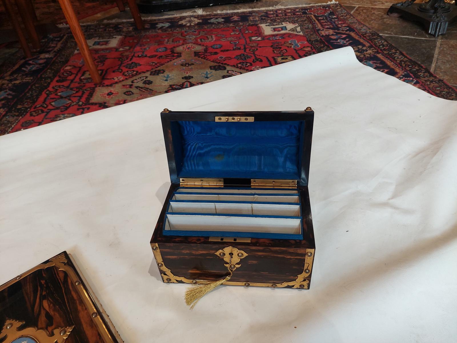 Victorian Coromandel Desk Set Letter Box (1 of 13)