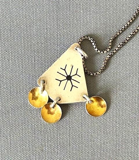 Norwegian Vintage Silver Solje Pendant Necklace (1 of 6)