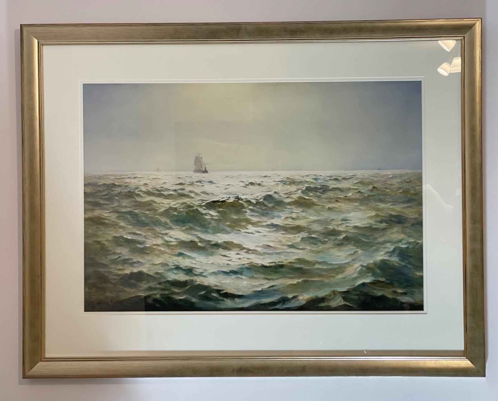 Large James Aitken Watercolour Marine Seascape (1 of 3)
