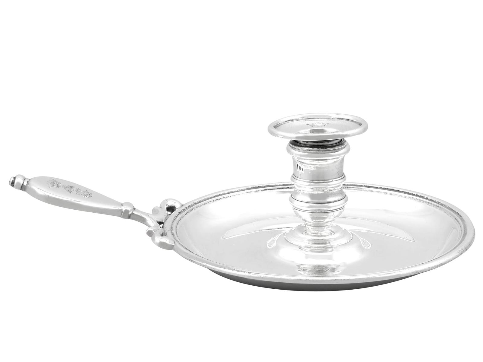 Antique Victorian Sterling Silver Chamber Candlestick by Robert Garrard II (1 of 13)