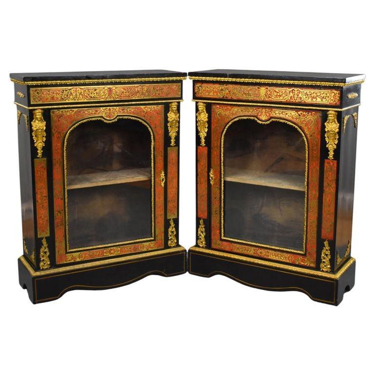 Pair of Ebonised Boulle Pier Cabinets (1 of 20)