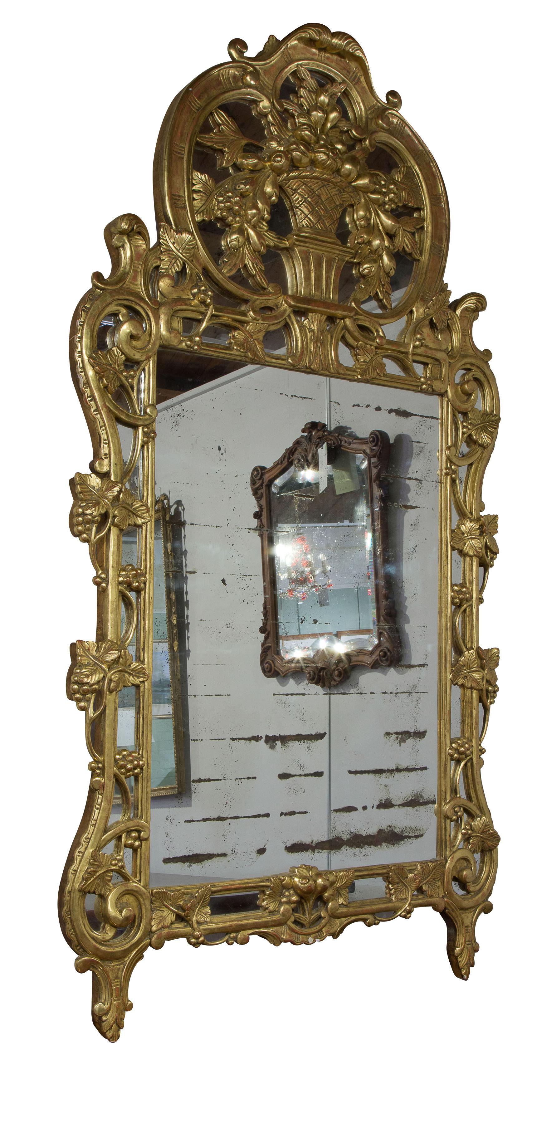 Large Regency Style French Gilt Mirror c1900 (1 of 1)
