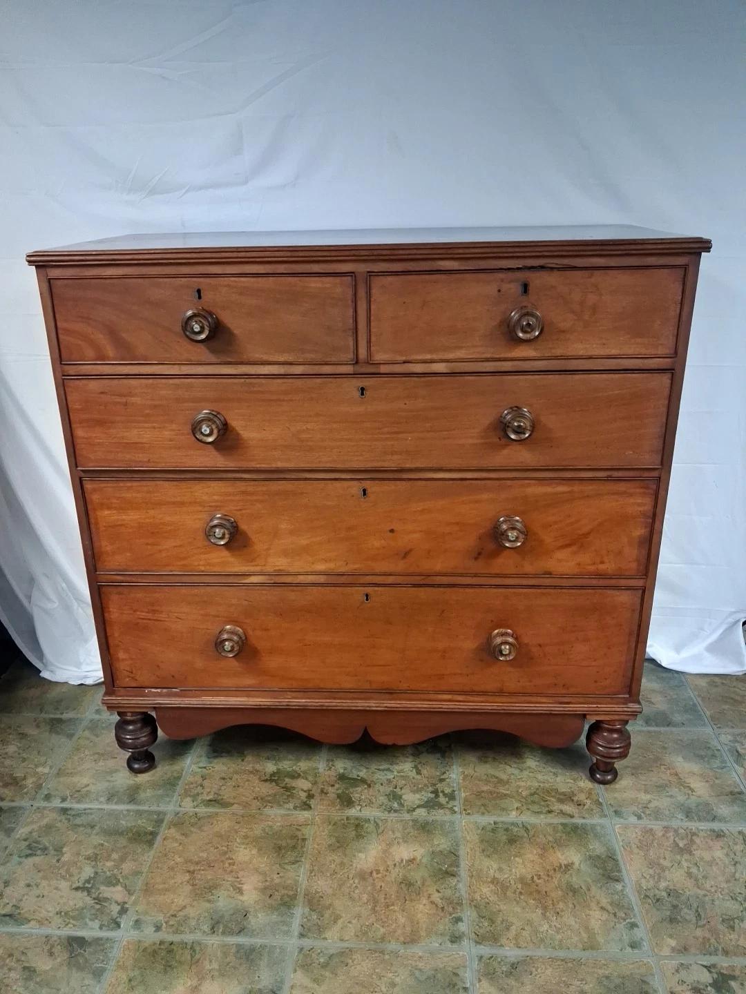 Antique 19th Century Mahogany Large Chest Of Drawers (1 of 10)