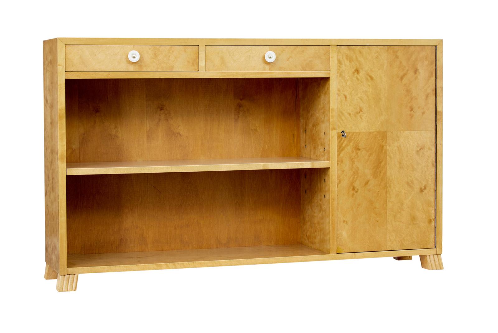 Mid Century Swedish Birch Low Open Bookcase (1 of 9)