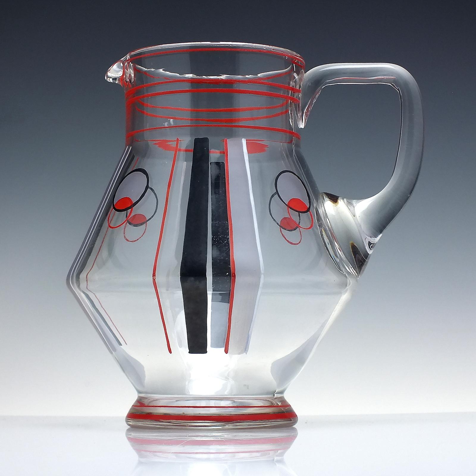Vintage Art Deco Glass Pitcher or Water Jug c.1930 (1 of 4)